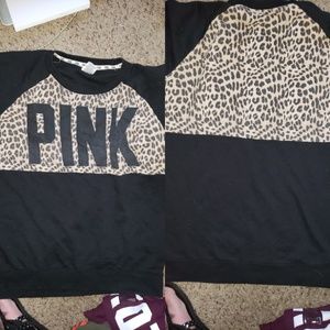 PINK  sweater w/cheetah print